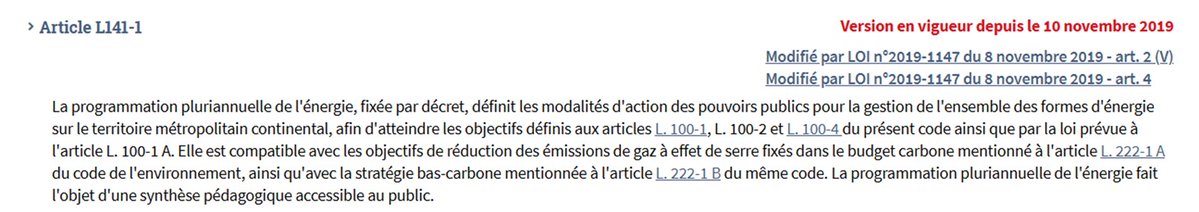 Seulement, il y a une petite guéguerre juridique comme on sait si bien le faire en France, due à la rédaction des articles L100-1-A et L141-1 du code de l'énergie.
