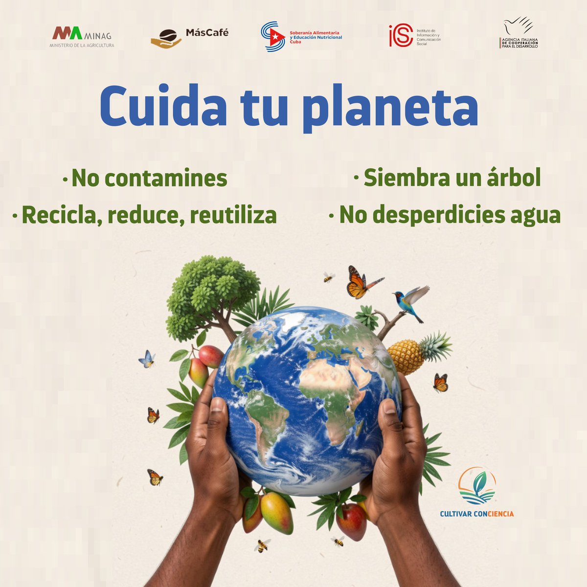 Proteger los recursos naturales, reducir la contaminación y promover el uso sostenible de los ecosistemas fortalece la salud de los suelos, el agua y el aire, asegurando beneficios directos para los seres humanos, los animales y las plantas. 🌱🐄🌍🌻
#Cuba #SoberaníaAlimentaria