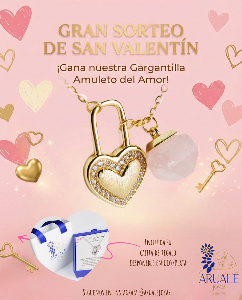 🎁 Sorteo San Valentín💘

Llévate nuestra nueva joya en Plata de Ley 925

¿Cómo participar?

👉🏼Haz RT a este tuit y menciona a dos amigos
✨PARTICIPACIÓN EXTRA:
Sube esta foto a tus Stories de IG mencionando a @/arualejoyas.
⏳Participa hasta el miércoles 18/02. ¡Mucha suerte! 🍀
