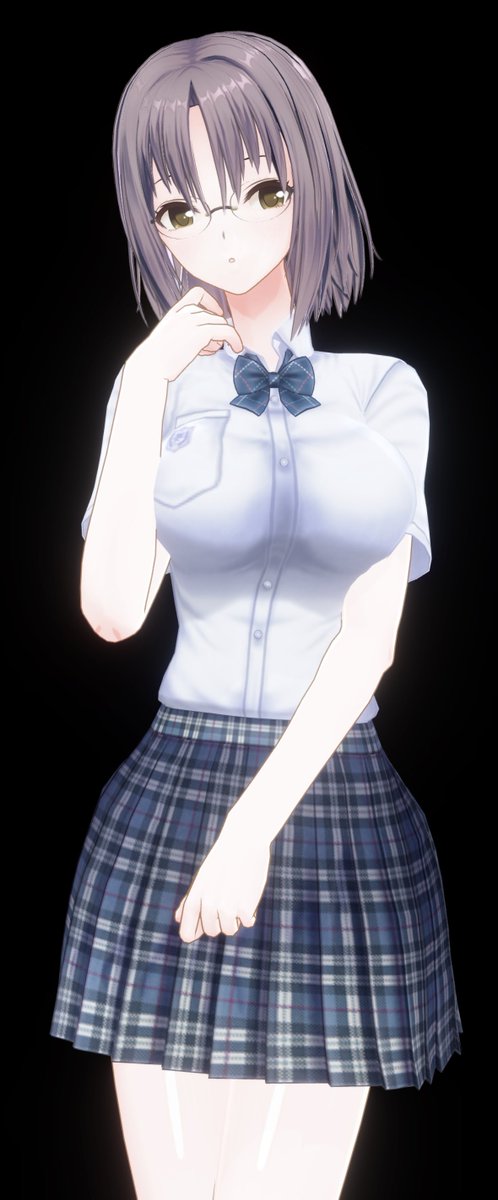 TedyVno's tweet photo. 図書委員の後輩女子（巨乳）
 #カスタムキャスト https://t.co/HwcXj3o1n6