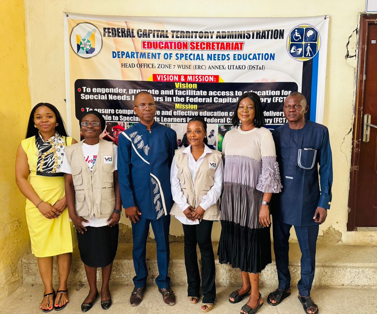 Advocacy visit to the Education Secretariat, Dept. of Special Needs FCT to strengthen collaboration on the #IGNITEProject. Grateful for their continued support toward inclusive education for women and girls with disabilities in Nigeria.

#VDI #UAF