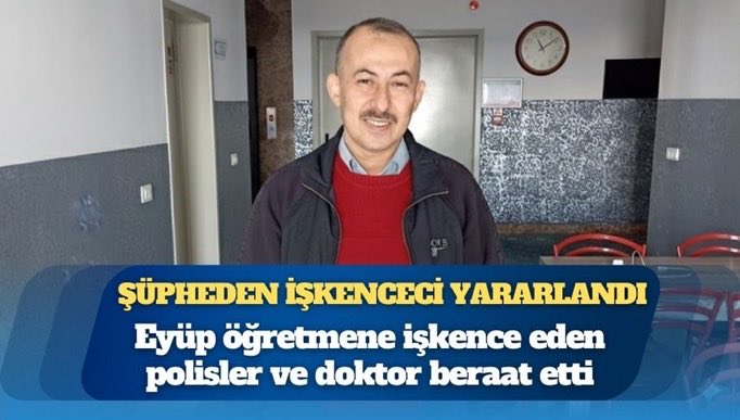 Antalya 3. Ağır Ceza Mahkemesi, Anayasa Mahkemesi’nin işkence tespitine rağmen KHK’lı öğretmen Eyüp Birinci’ye işkence uyguladığı belirtilen polisleri beraat ettirdi.

Adalet için sesimizi yükseltelim.

İşkence Mağduru Eyüp Birinci’nin hikayesi youtu.be/HMyhy4Q2ptw