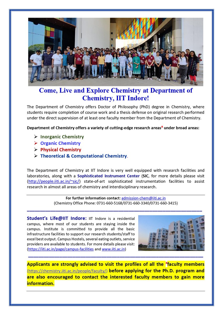 Department of Chemistry, IIT Indore tweet media