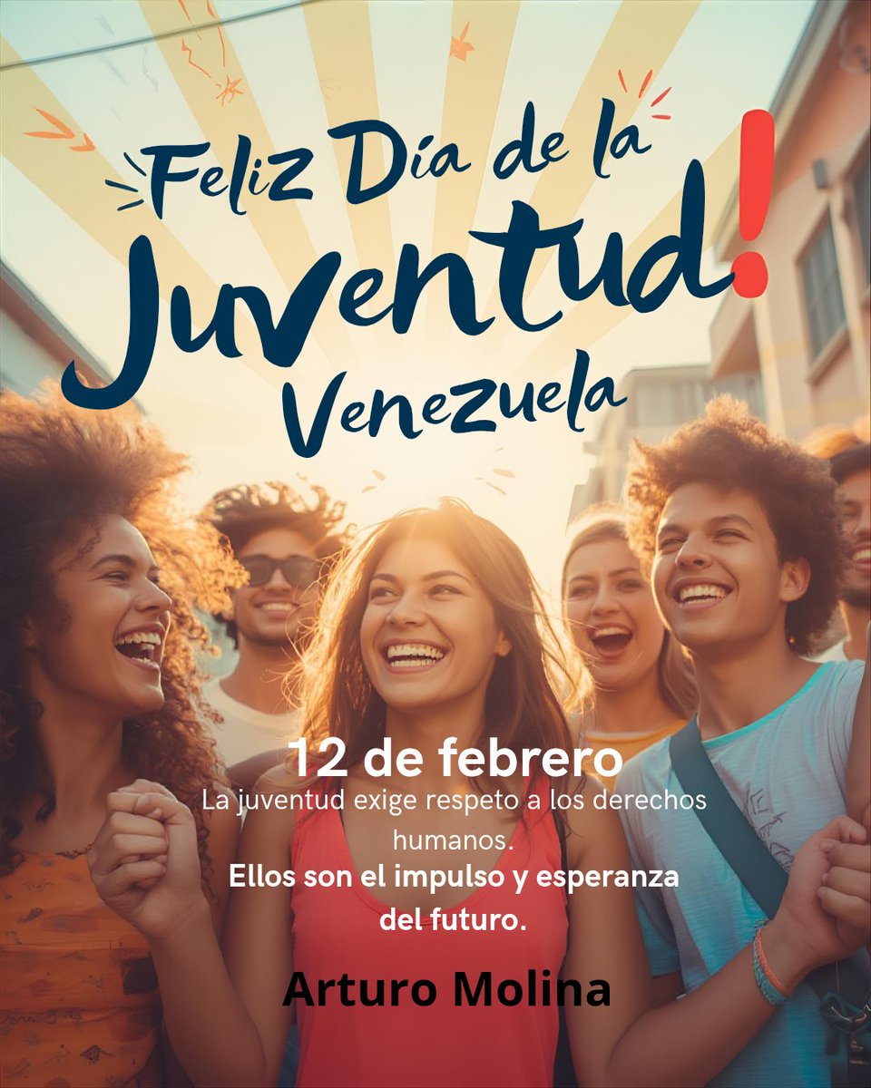 Felicitaciones a la juventud venezolana en su día.
