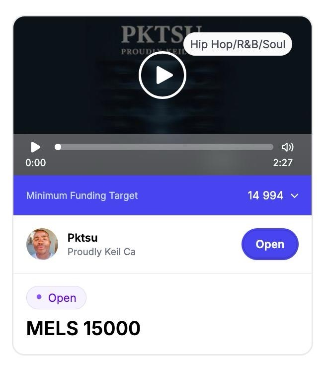 0xMelodex's tweet photo. 🎶 Live on Melodex:
Royalty auction for “Pktsu” by Proudly Keil Ca
Afro-fusion / hip-hop • Botswana 🇧🇼
Transparent, on-chain participation in music value creation.
#MusicTech #MusicRoyalties #Melodex #100toWatch #tokeportal https://t.co/cSG89xwZwE