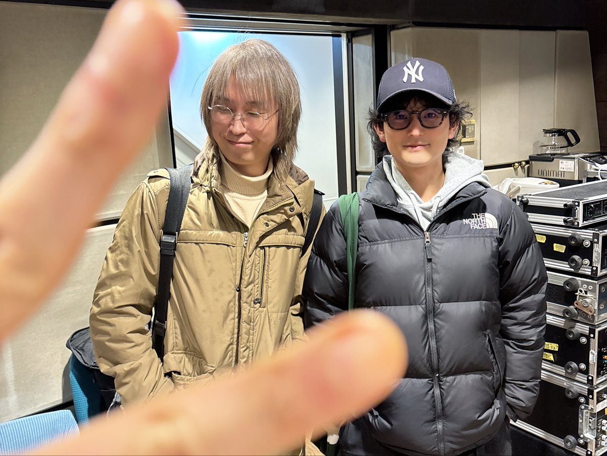 本日のオルジャ、ドラム録りでした🥁
本日のドラマーはOrJアコースティック隊(あとHello🥁)の石倉くんでした！

これは帰るギリギリの写真です