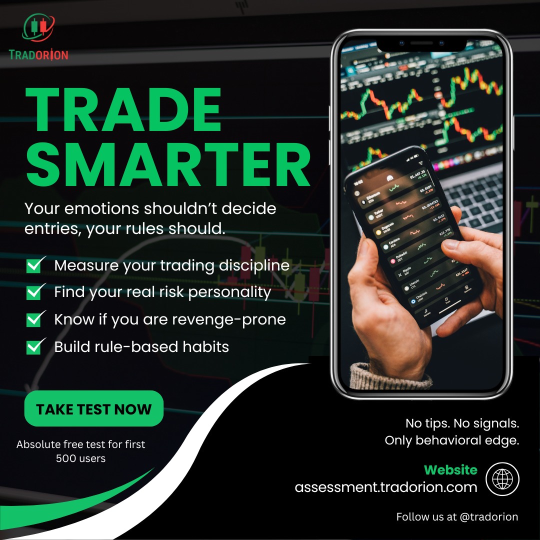 ⚠️ LIMITED OFFER:
We are providing Absolute Free Access for the first 100 users to baseline their behavioral edge.

🚀 Secure your clinical audit now: assessment.tradorion.com

No tips. No signals. Just the behavioral data you need to survive.

#Tradorion #TraderPsychology