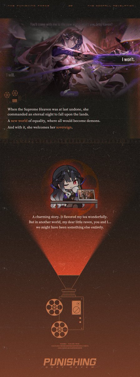 [Punishing: Gray Raven | Story Recap]

The Godfall Revelation special screening in progress>>>
The Science Council's Nirvatia seems to have something special to say about this story (｀･ω･´)ゞ