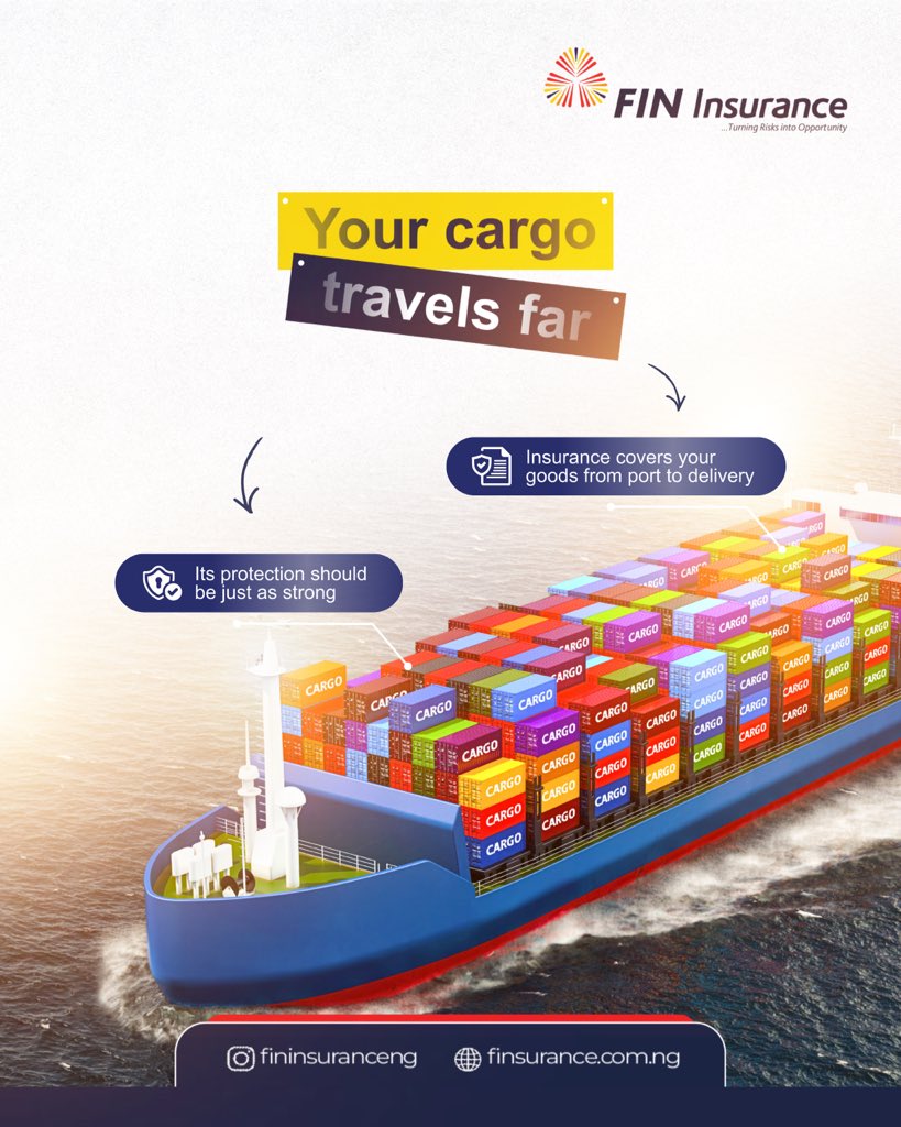 Fininsuranceng's tweet image. From port to final delivery, marine cargo insurance keeps your goods covered against loss, damage, and unexpected delays.

Because smart businesses don’t just ship — they secure.
Protect your goods. Protect your profit.

#FINInsurance #marinecargoInsurance #businessprotection