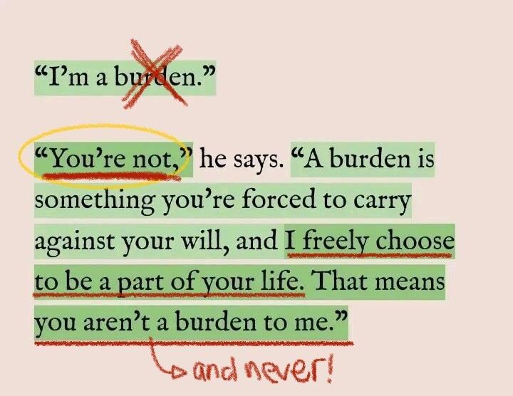 Literariium's tweet photo. “you aren't and never a burden to me” https://t.co/LTQDfVkiAk