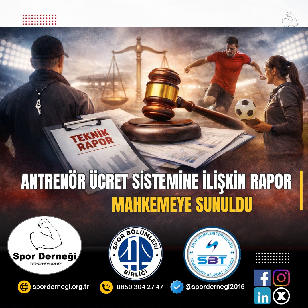📢 Antrenörler için Ücretlendirmede Yeni Dönem
Spor özel sektörümüzde antrenör/eğitmen ücretlendirme sistemine ilişkin hazırladığımz teknik rapor ve resmi görüş yazısı ilgili mercilere ve İş Mahkemesi’ne sunulmuştur

viralspor.com/yeni-duzenleme… #antrenörmaaş #antrenörücret #antrenör