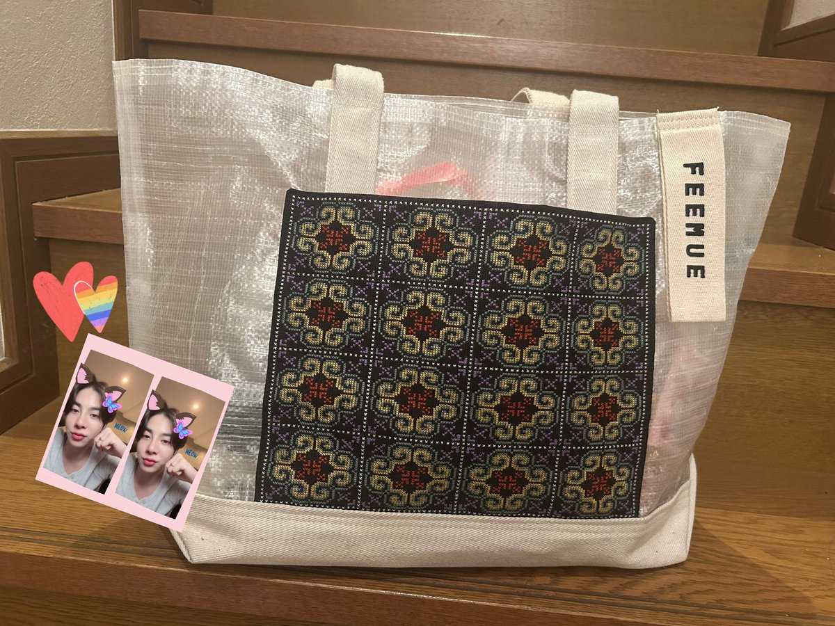 明日は、タイ🇹🇭山岳民族モン族の刺繍入りトートバッグ下げていく予定