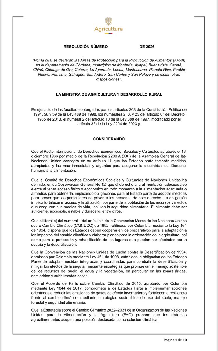 Danielbricen's tweet image. Mientras el departamento de Córdoba está en medio de una tragedia el Ministerio de Agricultura aprovecha para publicar el proyecto decreto que crea una APPA en varios municipios de ese departamento.

En medio de una tragedia quieren limitar el suelo y joder al sector productivo.