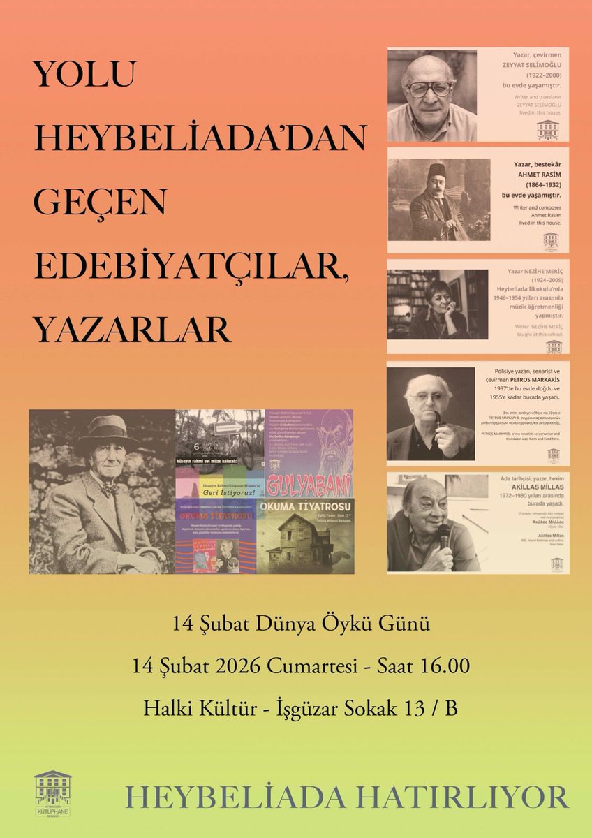 Haftasonunda, adada, Halki Kültür’de Dünya Öykü Günü’nde buluşuyoruz. Sevgilisi olanlar, tek olmayı tercih edenler, tek kalanlar, edebiyat severler, öykü severler, ada severler, sahaf severler…  Hepiniz bekleniyorsunuz. 📚