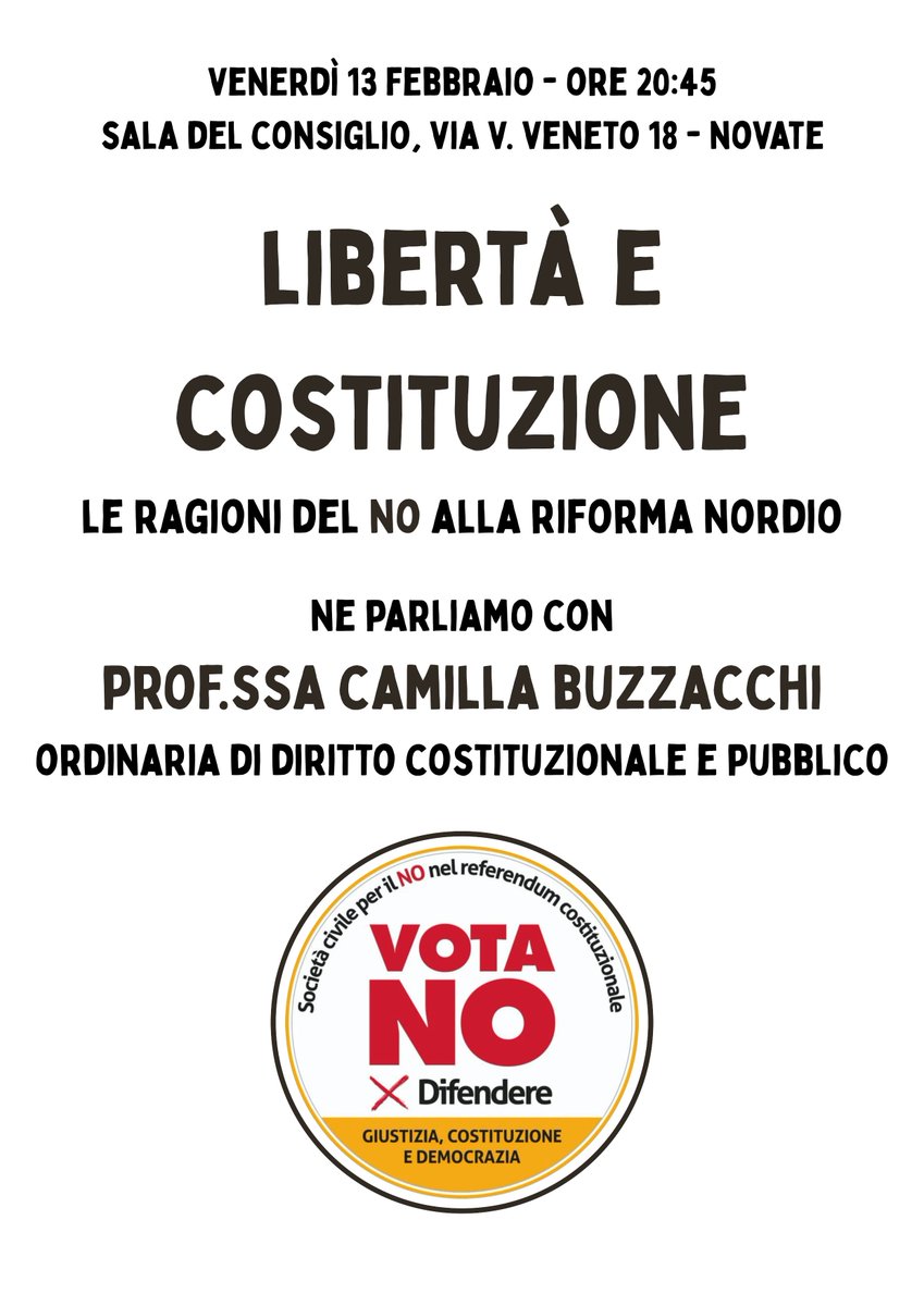ANPI - Sezione "Marco Brasca" di Novate
VENERDI' 13 FEBBRAIO ORE 20:45
SALA DEL CONSIGLIO VIA V. VENETO 18 NOVATE