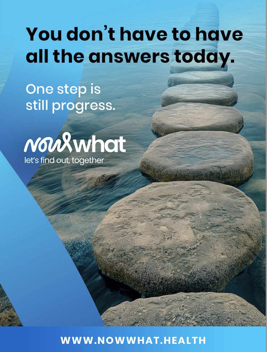 NowWhatHealth's tweet photo. You don’t need all the answers today. One step forward, even a small one, is still progress. 

At NowWhat, we’re here to walk with you as you figure out what comes next. 

Let’s find out, together. https://t.co/usZ56vc8LA

#NowWhatHealth #HealthSupport #Wellbeing #TakeTheNextStep https://t.co/QZ5AXDICdR