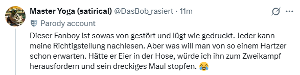 HaiderHaid0815's tweet photo. Ach mein kleiner Volltrottel @DasBob_rasiert... du mit hast nicht mal die Courage hier etwas zu Ende auszutragen und willst was von Eiern erzählen? Nenn mir aber gerne den Ort, dann kannst du es gerne mal probieren mit dem Maul stopfen. Musst dich aber bis März gedulden https://t.co/sopD7ffTJv