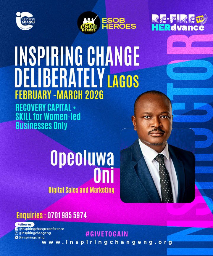 Today, he’ll be sharing invaluable insights that can sharpen your understanding on, selling, and strategic digital skill for sales convertion and marketing — don’t miss this chance

📌 Be ready to learn — you’ll walk away more informed, inspired, and empowered!

#inspiringchange