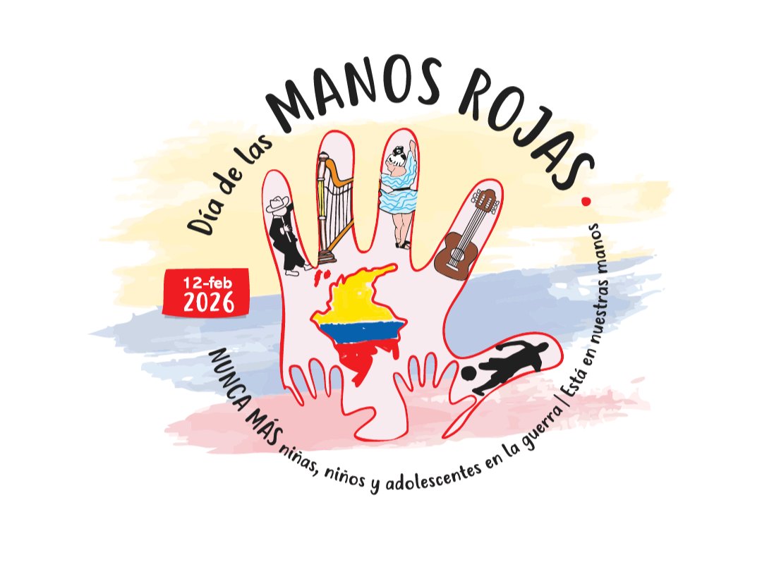 coalicocolombia's tweet photo. En 2025 se verificaron 99 casos de vinculación de niñas, niños y adolescentes al conflicto armado en Colombia. Más de 379 mil resultaron afectados. El reclutamiento persiste y se transforma. Sus manos no son para la guerra. #DíadelasManosRojas

https://t.co/bJ4lR3bF5B https://t.co/HbPdFQzKjb