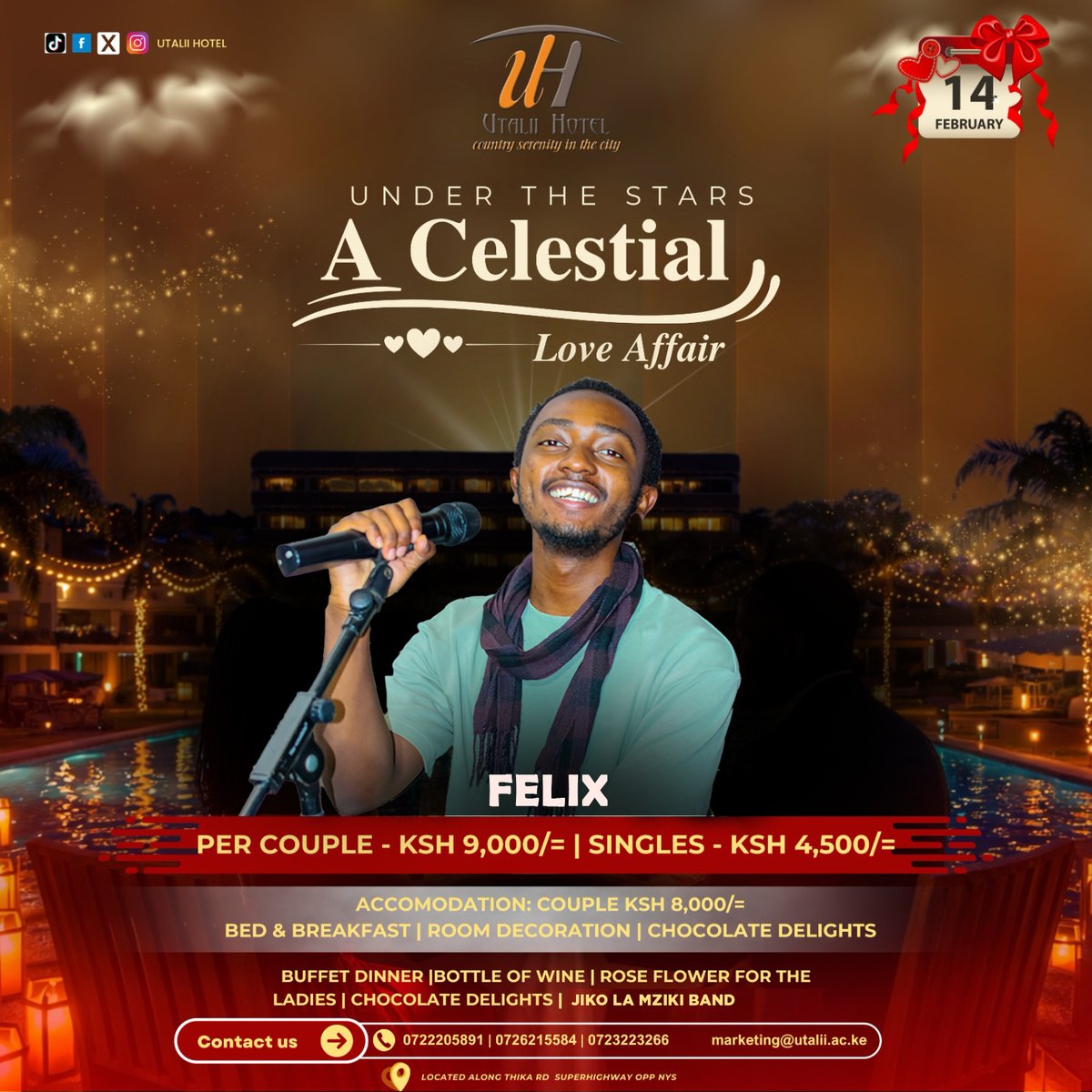 realfelixke's tweet photo. @Kenyans Nikona SHOW Saturday at Utalii Hotel with one of the BEST BANDS in KENYA, calling all couples ata pia masingles si unajua umoja ni nguvu. https://t.co/w1FXOLOPay