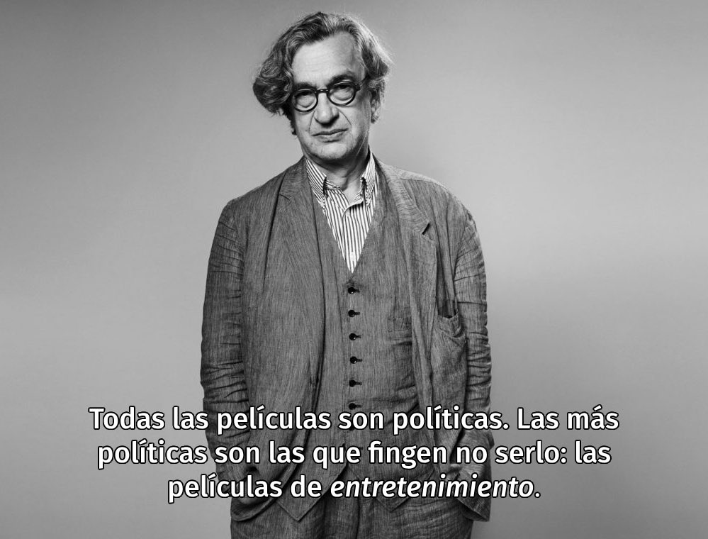 És indignant que el discurs actual de Wim Wenders (precisament Wim Wenders!) sigui que «ens hem de mantenir al marge de la política». Aneu a cagar tu i la neutralitat de la Berlinale.