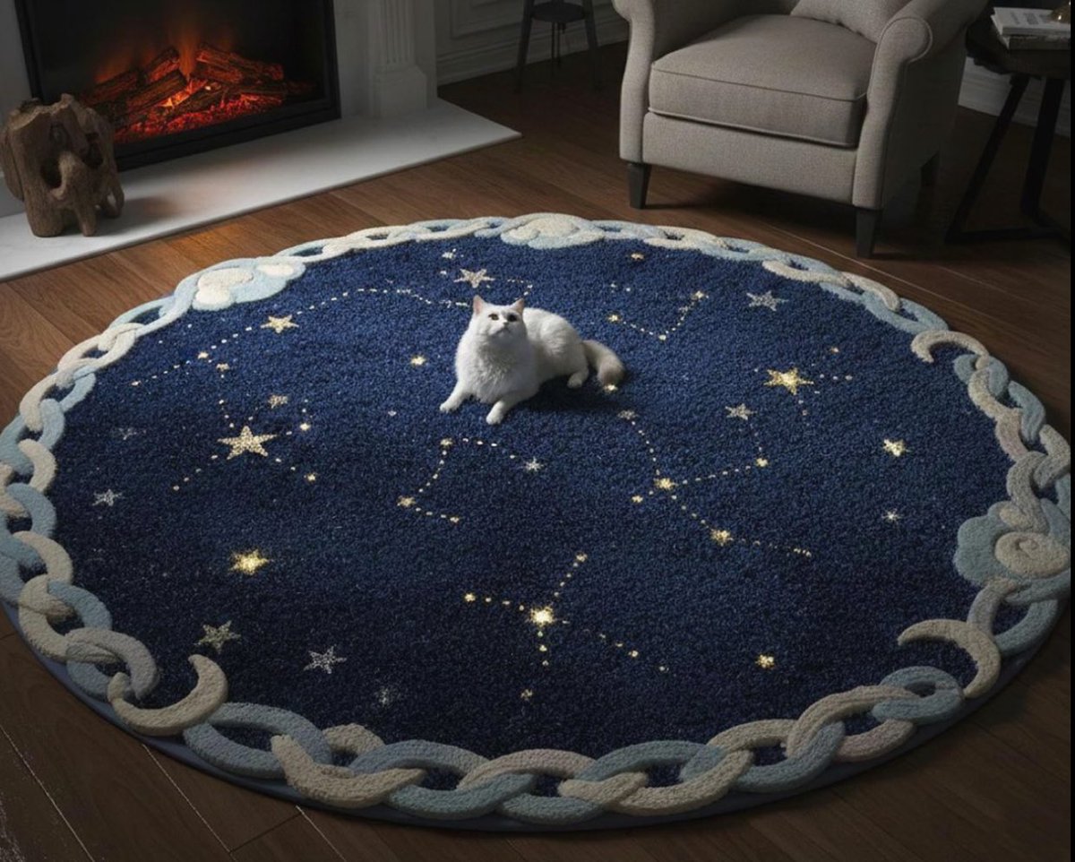 Moon &amp; Stars Round Rug