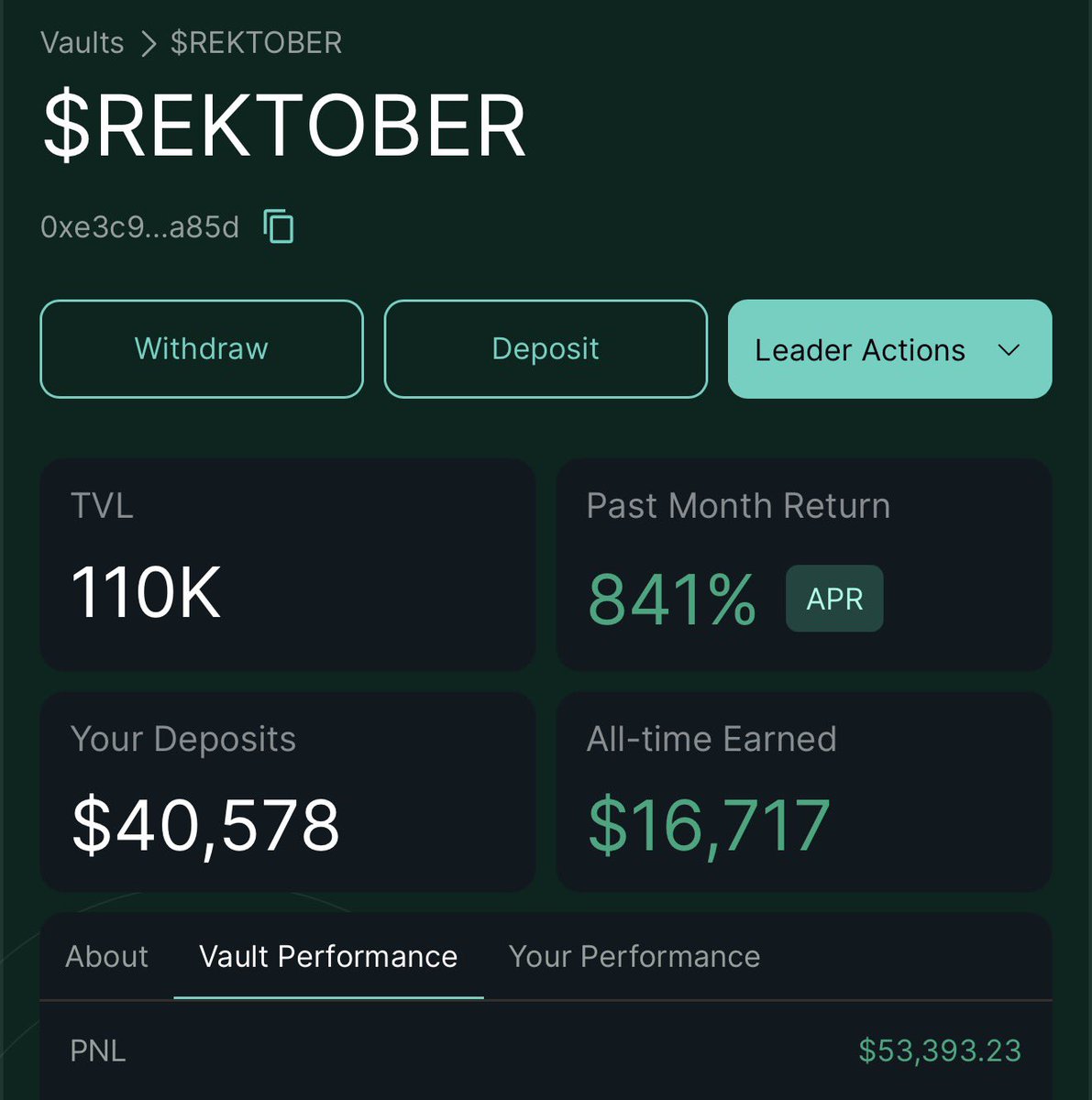 GM, the vault just hit $110k and $54k of that is profit, in just under 6 days, gonna run this to 7fig ASAP

app.hyperliquid.xyz/vaults/0xe3c97…