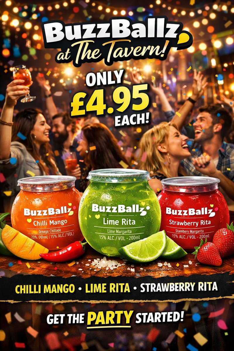 TavernLewisham's tweet image. BuzzBallz have landed at The Tavern and they’re not here to behave. 😅🍹

£4.95 a pop:

🌶️ Chilli Mango
🍋 Lime Rita
🍓 Strawberry Rita

Pick your fighter… just don’t blame us when your dancing gets a bit enthusiastic. 🕺💃

#BuzzBallz #TheTavern