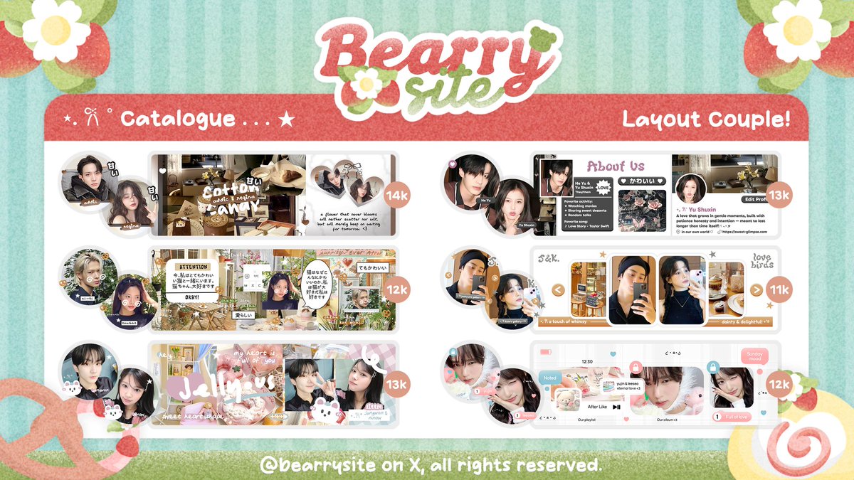 stwobearry's tweet photo. ౨ৎ ⋆｡˚ help repost? thank youu ♥︎

₊⊹ haloo teman-timun . . ��🍓 edisi valentine jeya ada diskon 20% untuk semua katalog layout couple! ♡︭  𓂋  katalog dan form lebih detail bisa cek di https://t.co/YkoqzH5O8g 𓂃 ₊⊹

🗓️ 12 - 14 februari 
💘 avail inrush

#zonauang https://t.co/nB72rlIQWC