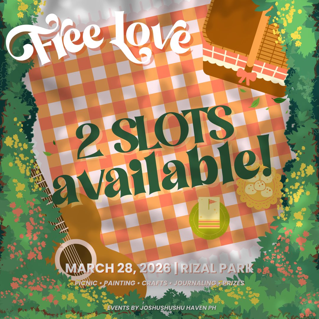 You asked and we listened! 🙂‍↕️🍃

We’re opening TWO EXTRA SLOTS for our FREE LOVE: JOSHUA PICNIC EVENT.

Claiming for these slots will be tomorrow at 7PM! We’ll post a tweet and the first two to claim will get the slots. 🧡❤️

#FreeLovePicnicDay