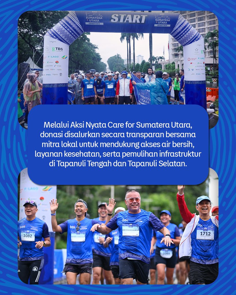 aqua_lestari's tweet photo. Berawal dari kepedulian komunitas Batak di Jakarta, gerakan Care for Sumut kini tumbuh menjadi aksi nyata yang didukung penuh oleh AQUA dengan menghadirkan hidrasi yang sehat di ajang Charity Run di GBK. https://t.co/EB39oYK2e4