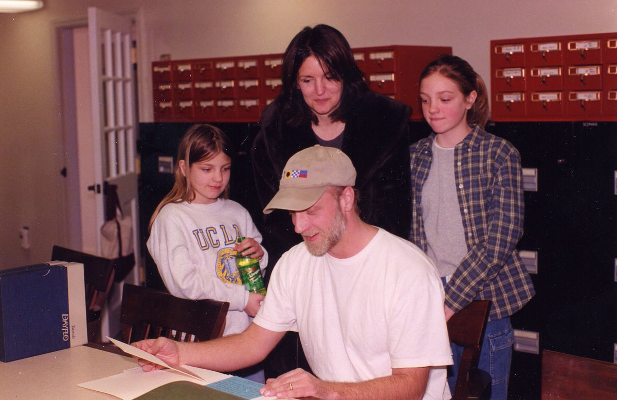 #OTD in 1999, comedian Chris Elliott visited the Library with his family. They purchased a home on Cundy's Harbor where the Senator had a summer house and stopped by to do a little research on the area. Both Chris and later his daughter Abby are alumni of Saturday Night Live.