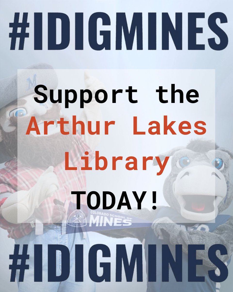 Happy #iDigMines Giving Day! From first-year homework to senior design research, the Arthur Lakes Library is at the heart of the Mines experience. 

Visit idig.mines.edu/Love-Library to support the Arthur Lakes Library today.