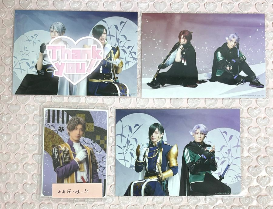 ruq_30's tweet photo. 【交換】 ミュージカル刀剣乱舞 刀ミュ 夜半 ランダムペアブロマイド 

譲：後家&amp;五月雨、青江&amp;五月雨
求：長義&amp;長谷部、長谷部&amp;五月雨 各1枚

︎︎✧郵送交換
✧1点～◎

ピンポイントで難しいかと思いますがお気軽にお声掛けください🙇🏻‍♀️ https://t.co/SBLsfGcmpy
