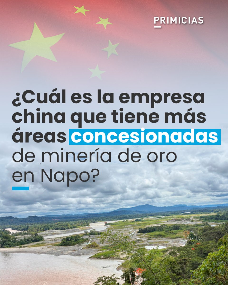Primicias's tweet photo. Las 146 concesiones de pequeña minería de oro en Napo ocupan 31.521 hectáreas de la provincia; esto equivale a unas 44.000 canchas de fútbol profesional. https://t.co/umtHBNQ67q https://t.co/6HiDTedOjE