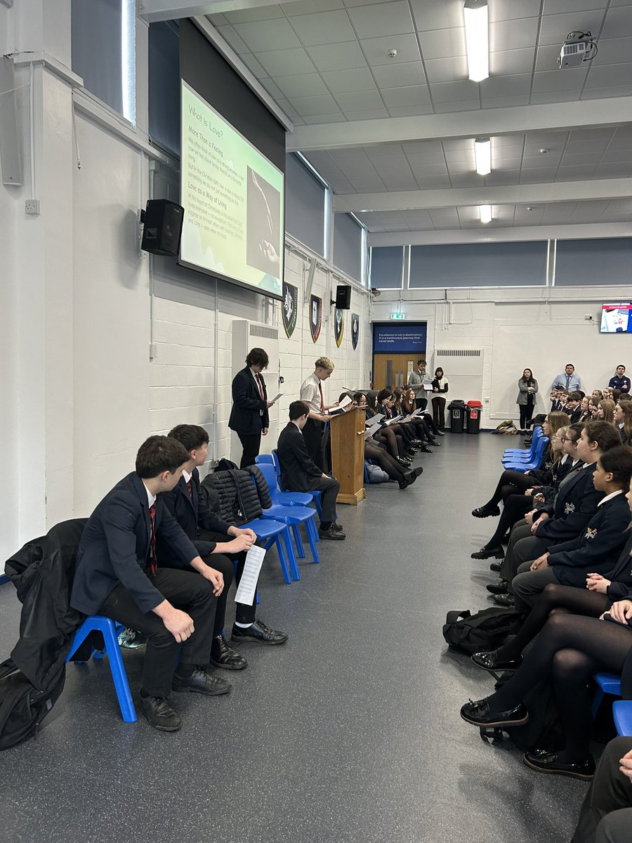 Worship this morning was a joy! Year 9 delivered the important message of LOVE whilst year 7 led us in our hymn, including having Felicity play the piano.  <a href="/StJohnsAberdare/">StJohnsAberdare</a>
