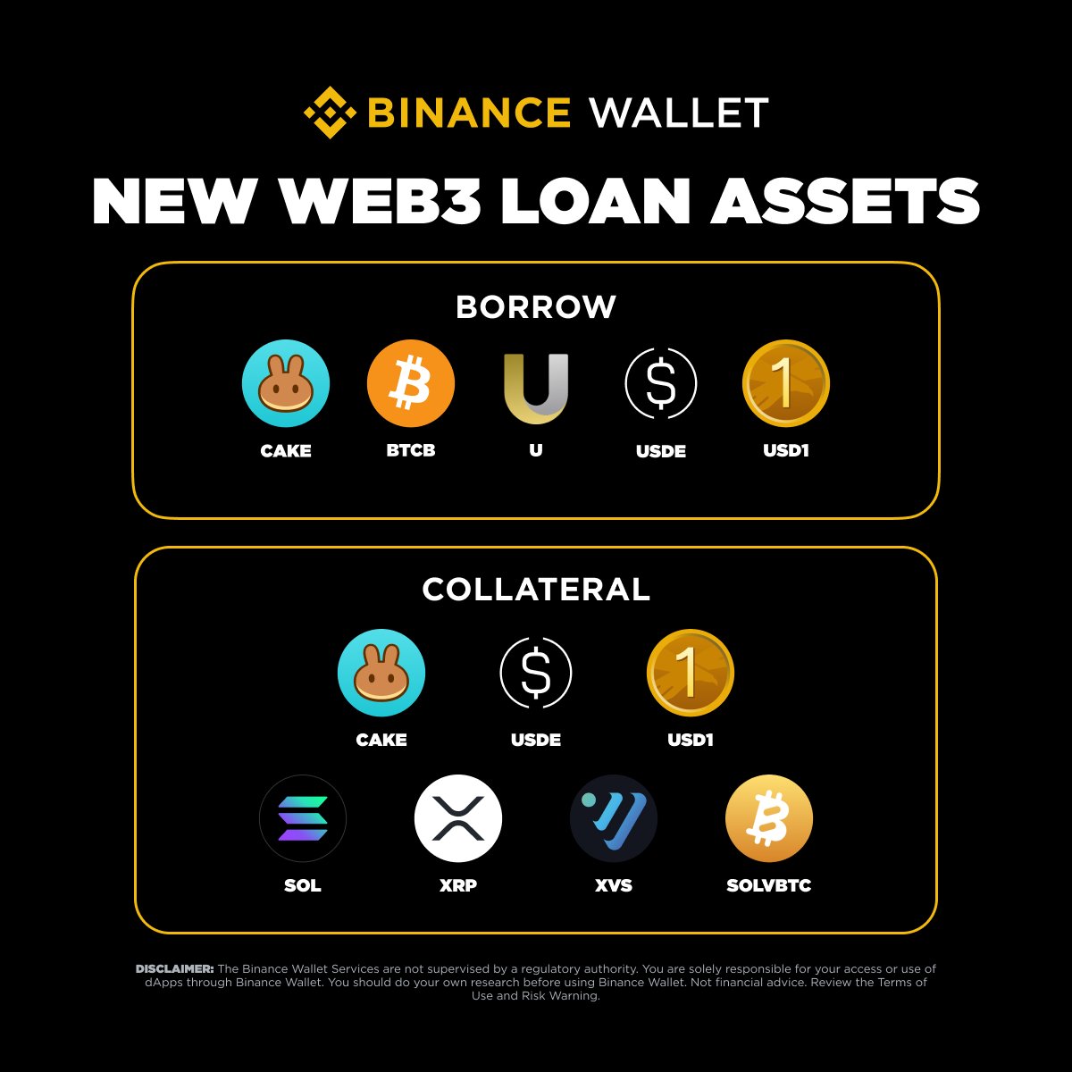 👀 Have You Enjoyed Borrowing with Web3 Loan Since Its Release?

Introducing Newly Supported Assets to Collateralize and Borrow via <a href="/VenusProtocol/">Venus Protocol</a> on #BinanceWallet !

💰 Start borrowing today ⬇️
binance.onelink.me/mL1z/78gdnwoj?…