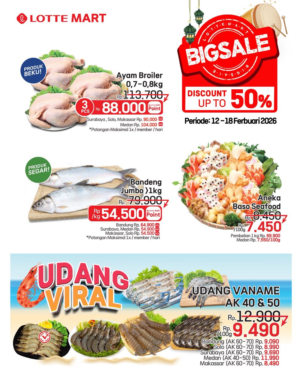 katalogpromosi's tweet photo. PROMO JSM LotteMart balik lagi 🔥
Berlaku 12–18 Februari 2026
Pas banget buat yang lagi pengen belanja mingguan untuk stok bahan masakan
Cek dulu sebelum ke toko.
Rinciannya bisa kamu lihat di sini 👉 https://t.co/tF1YdVGHTr
#PromoJSM #LotteMart #PromoSupermarket https://t.co/uTurah4FS1