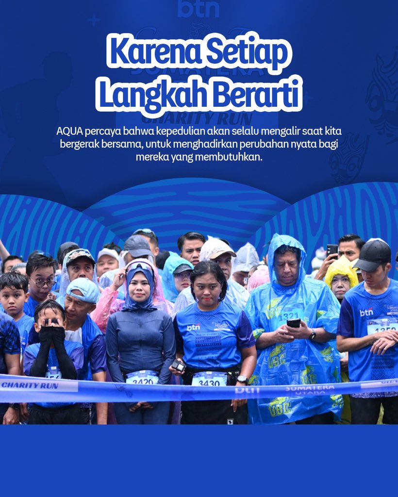 aqua_lestari's tweet photo. Lewat kolaborasi ini, kami bersama 1.000 peserta berlari untuk membantu pemulihan infrastruktur, layanan kesehatan, hingga akses air bersih di Tapanuli Tengah dan Selatan. https://t.co/ZcdF6nZ25Y