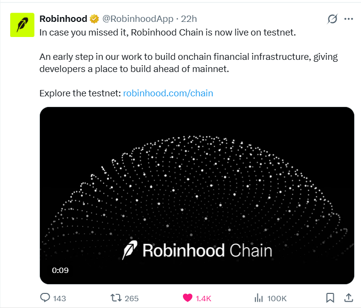 😀Hướng dẫn Airdrop dự án Layer2 từ <a href="/RobinhoodApp/">Robinhood</a> 

Robinhood thì quá xịn rồi, một trong những công ty lớn nhất trong blockchain với tổng gọi vốn lên đến 5.77 tỉ đô

Vừa qua họ thông báo ra mắt Layer2 tập trung vào RWA và dưới đây là cách săn Airdrop

▫️Claim