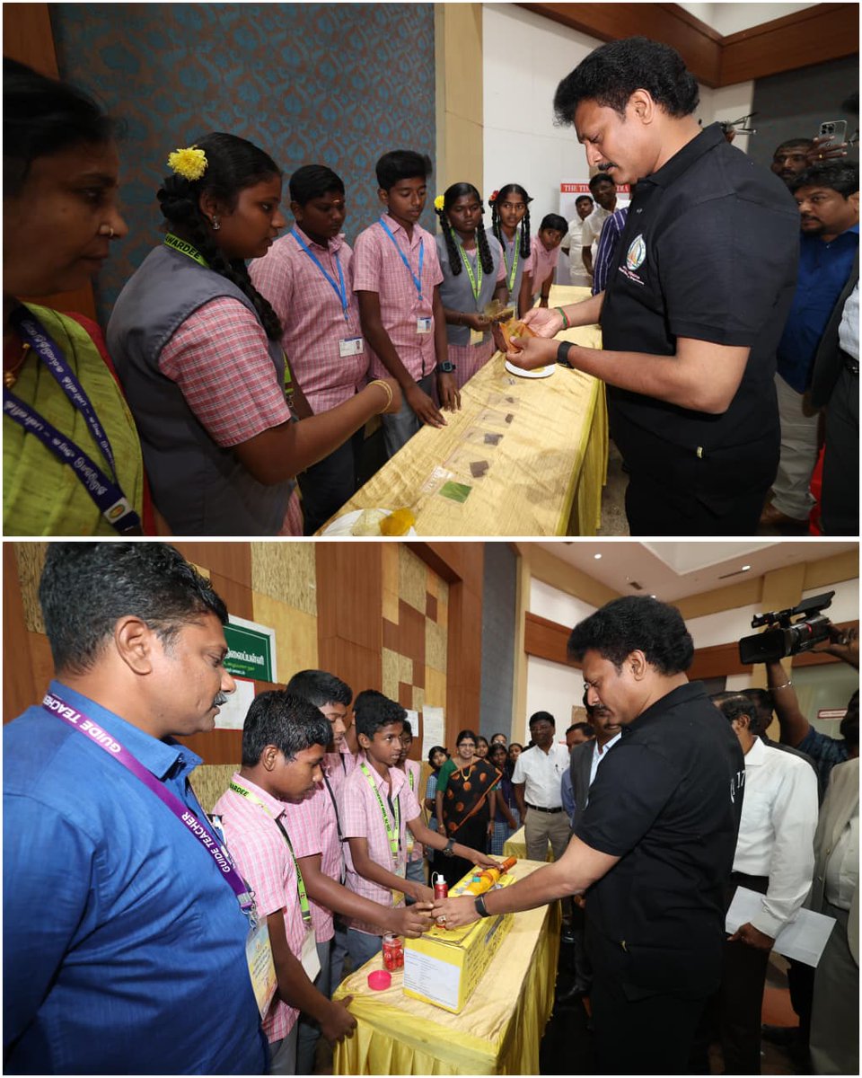 Anbil_Mahesh's tweet photo. பள்ளி மாணவச் செல்வங்களின் அறிவியல் ஆர்வத்தை ஊக்குவித்து, அதன் மூலம் பயனுள்ள கண்டுபிடிப்புகளை உருவாக்குவதற்கான முயற்சியாக VISTA Ideathon நிகழ்வினை Times of India, Vellore International School மற்றும் EDII-TN இணைந்து ஒருங்கிணைத்துள்ளனர். அதன் நிறைவு விழாவில் பங்கேற்று, மாணவச் செல்வங்களின் அறிவியல் படைப்புகளை பார்வையிட்டோம். தேர்வு செய்யப்பட்ட படைப்புகளை உருவாக்கிய மாணவர்களுக்கு பரிசுகள் வழங்கி, வாழ்த்தினோம்.