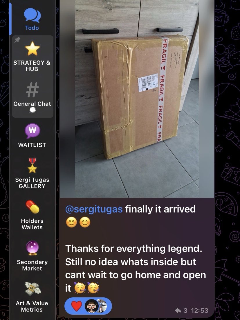 1/33 Physical art linked to NFT collection ARRIVED to its new home!

Stay tuned for the official posts🫡

Join and check the growth strategy

An exclusive strategy, backed by a career's worth of knowledge
🔗 t.me/sergitugasart