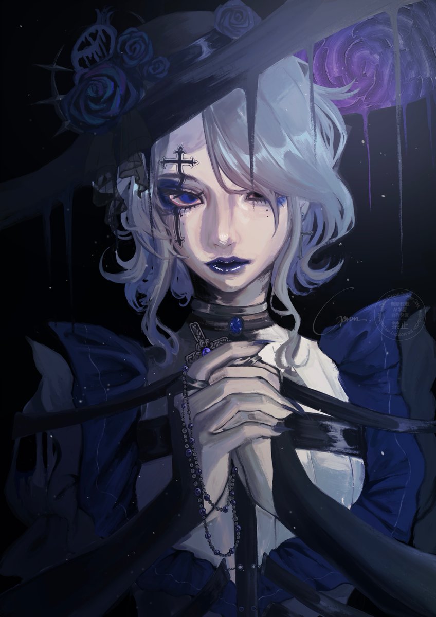 創作EN Vtuber　Lapis lazuli　肖像画

  「   Love me or Leave me   」

 #oc #illustration #art