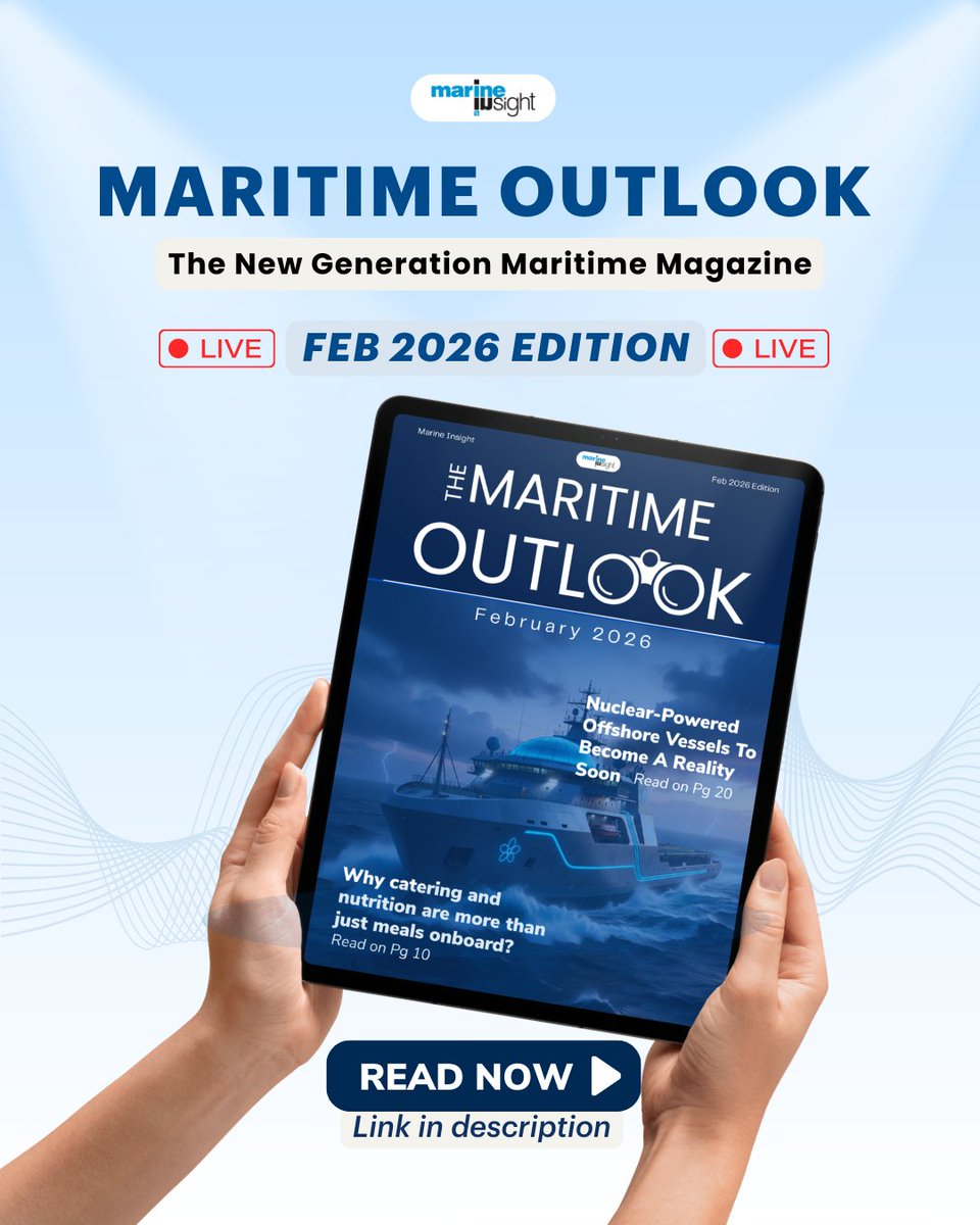 MarineInsight's tweet image. 🚢 Marine Insight Magazine - Maritime Outlook 2026 - February Edition is Here! 📖✨

Don’t miss out—Read now! 📲 tinyurl.com/marinemimagazi…

#MarineInsight #MaritimeNews #ShippingIndustry #MaritimeMagazine #ShippingNews #Shipping #Maritime #MaritimeIndustry