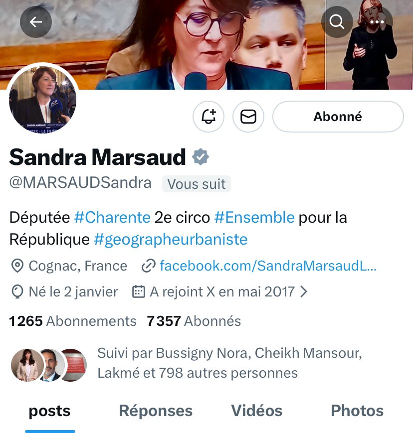 Macronardes et Macronards du monde entier faites moi peter le nombre d’abonnés de <a href="/MARSAUDSandra/">Sandra Marsaud</a> ! Elle est vraiment épatante ! Une fighteuse Fidele de <a href="/EmmanuelMacron/">Emmanuel Macron</a> ! Elle défend la science les agriculteurs et n’a peut ni de LFI ni du RN ! Je compte sur vous MM !