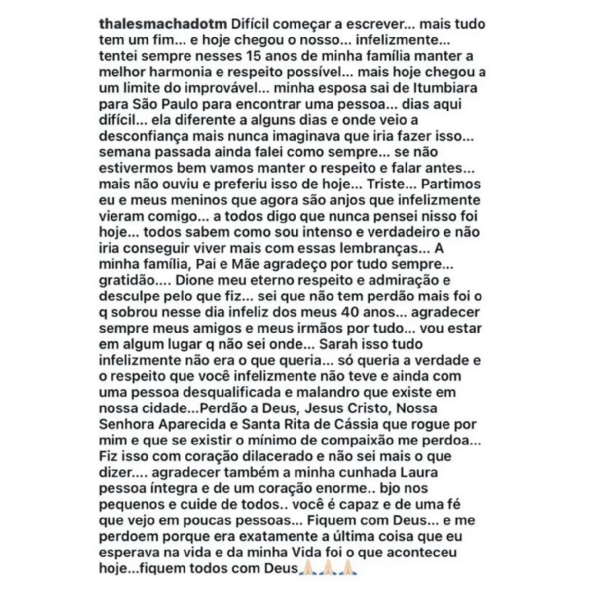 choquei's tweet image. 🚨BRASIL: Secretário de Governo de Itumbiara (GO) atira contra os dois filhos pequenos, mata um, deixa o outro em estado grave e tira a própria vida após descobrir traição da esposa; leia a carta de despedida.