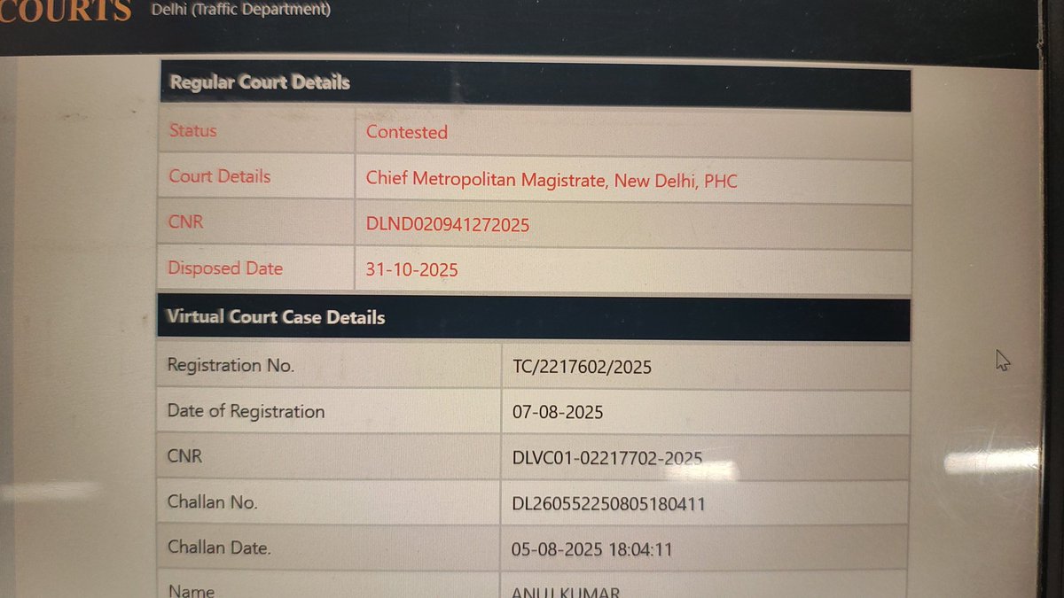 iamrajukumar_'s tweet photo. @dtptraffic We already paid the challan vis court and we have court payment receipt but still my challan is visible pending in m parivahan
Please suggest what we do https://t.co/fOjVqA1V0F