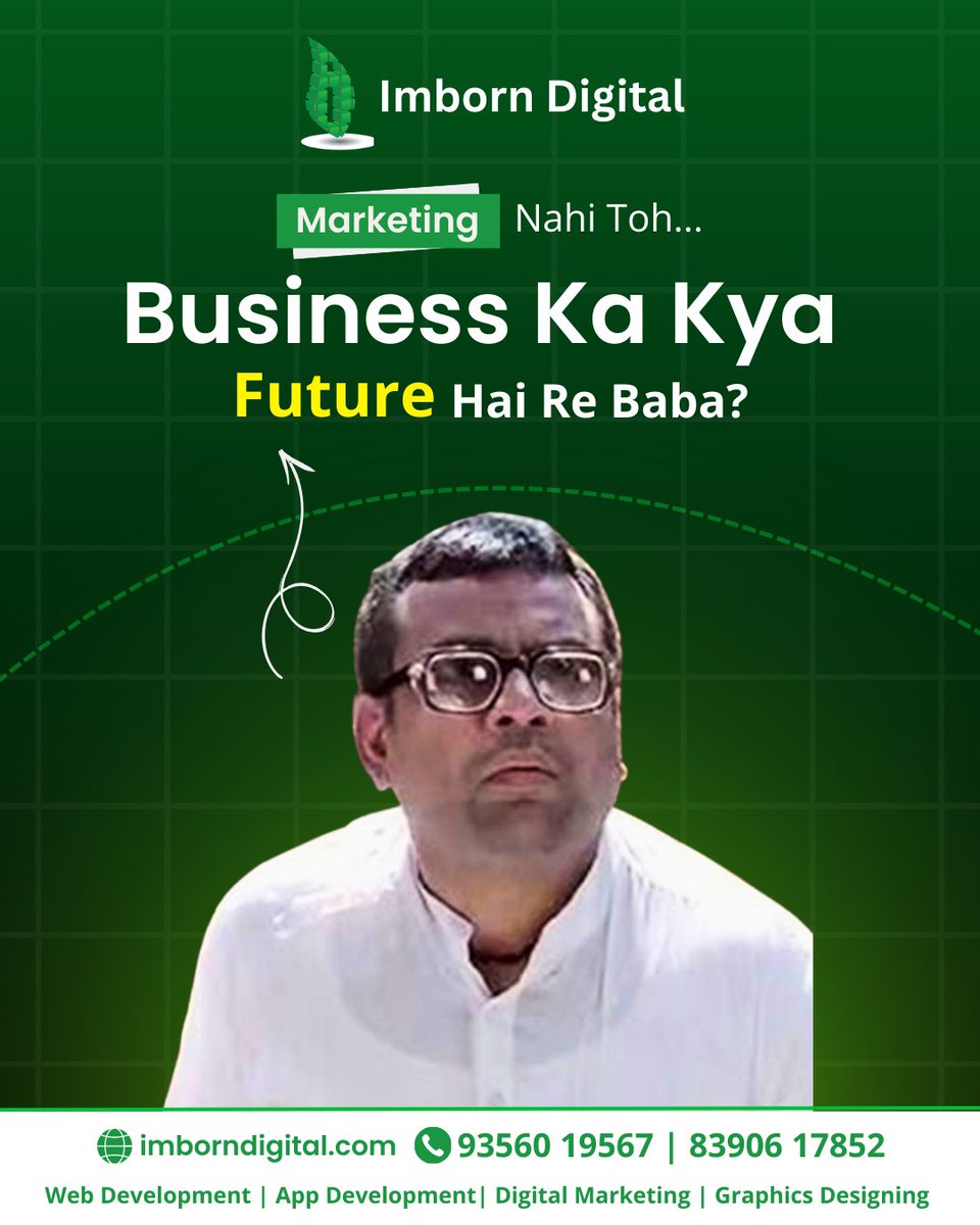 ImbornDigital's tweet photo. 😵‍💫 No marketing = No growth!

In today’s digital world, visibility &amp; strategy drive real business success 🚀

📞 9356019567 | 8390617852
🌐 https://t.co/sjUSuamRQm

#DigitalMarketing #BusinessGrowth #ImbornDigital #WebDevelopment #StartupIndia #NagpurBusiness https://t.co/owb71zlV3G