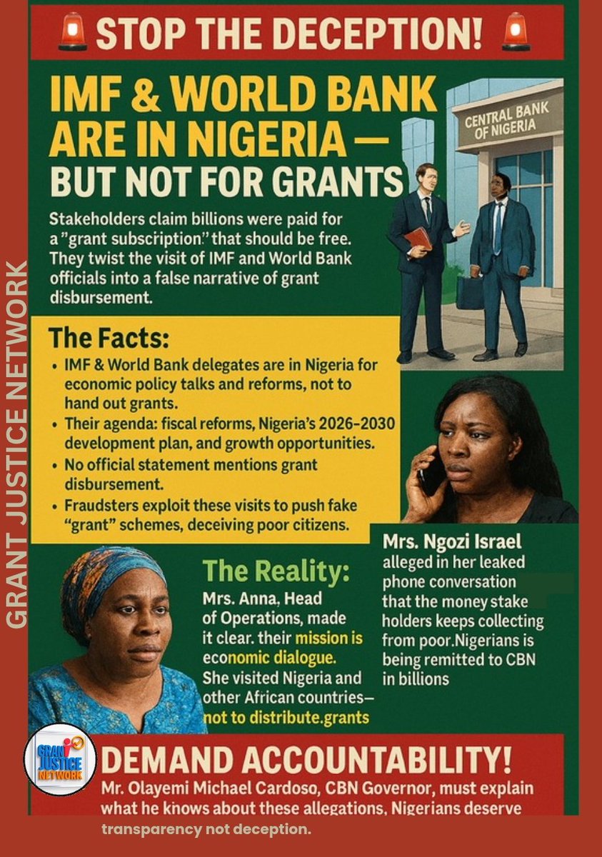 DecideGrant2025's tweet photo. We are tired.
Tired of the false promises.
Tired of the billions collected for “grant subscriptions.”
Tired of watching lives crumble.  
EFCC must investigate the grant community, arrest and persecute culprit.
@olayemicardoso1 @cenbank
@IMFNews @worldbankgroup
 #NigeriaSpeaks https://t.co/sfbAicQ4EP