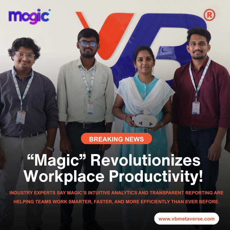 TheGroupVB's tweet photo. Magic is transforming workplace productivity!
Track processes, identify bottlenecks, and boost performance with powerful insights and smart analytics. Work smarter, achieve faster, and drive real results.
https://t.co/xWkozEd9S3
#BreakingNews #MAGIC #MetaForWork #VBMetaverse https://t.co/EvWDrhy9F3